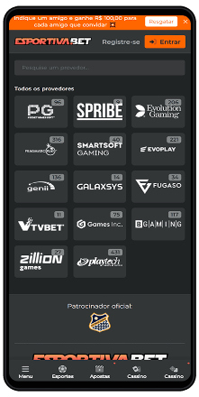 esportiva bet provedoras jogos